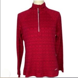 -- Eddie Bauer Red Patterned Sweater